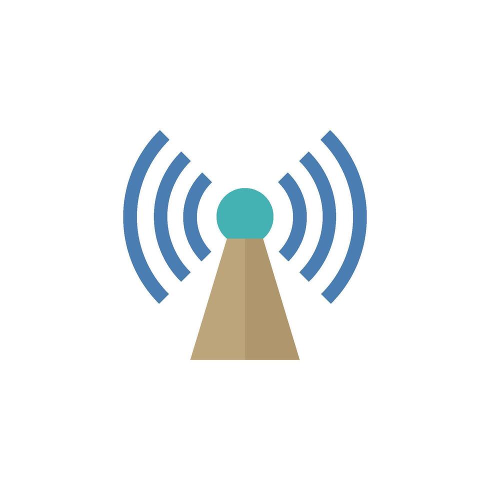Podcast icon in flat color style. Broadcast vector