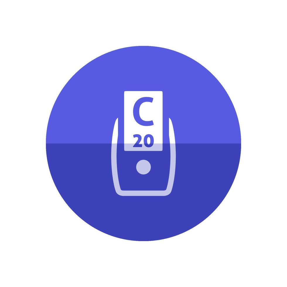 Color calibration icon in flat color circle style. Printing color standard densitometer raster dots density vector