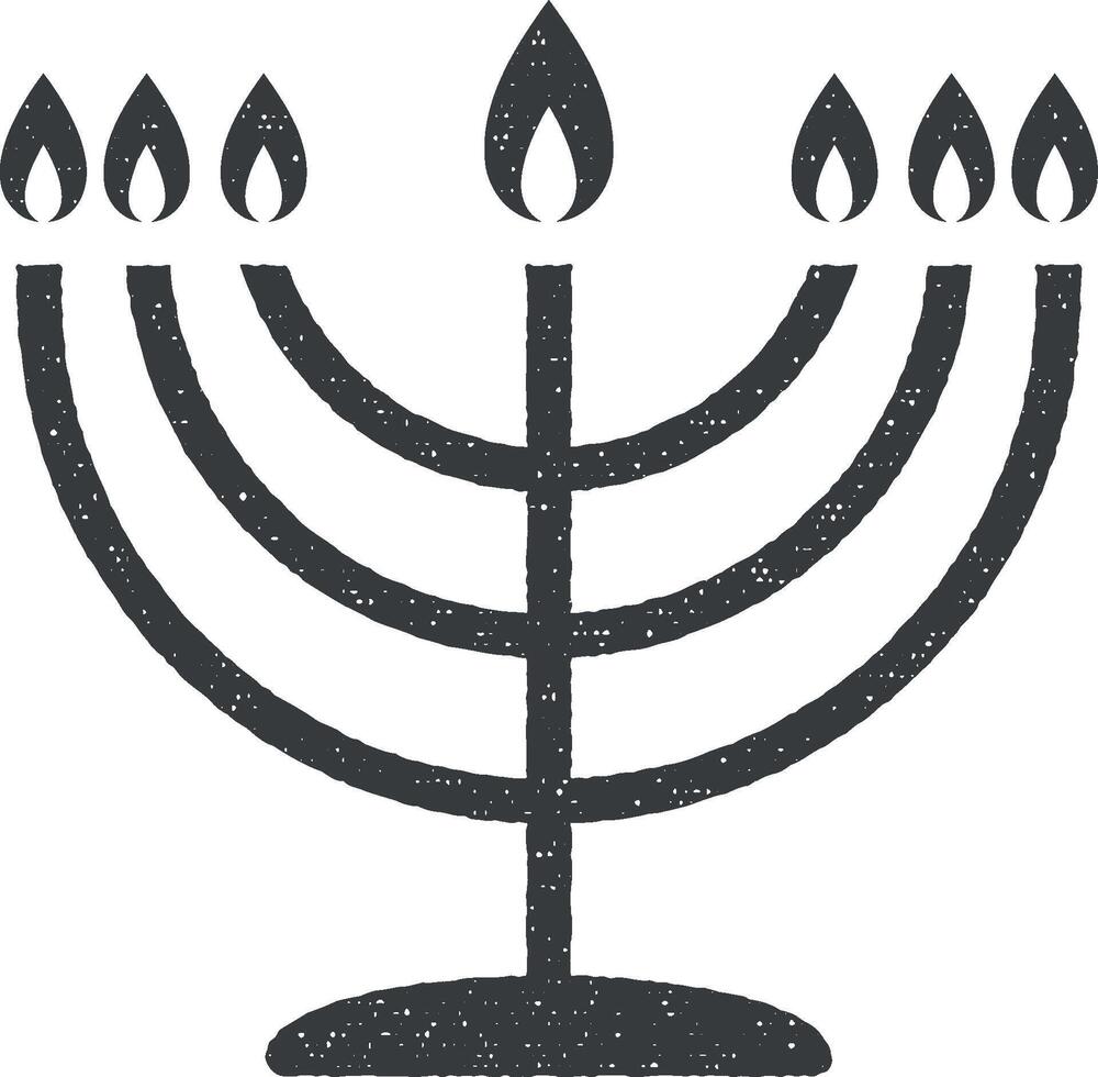 Menorah icon vector illustration in stamp style