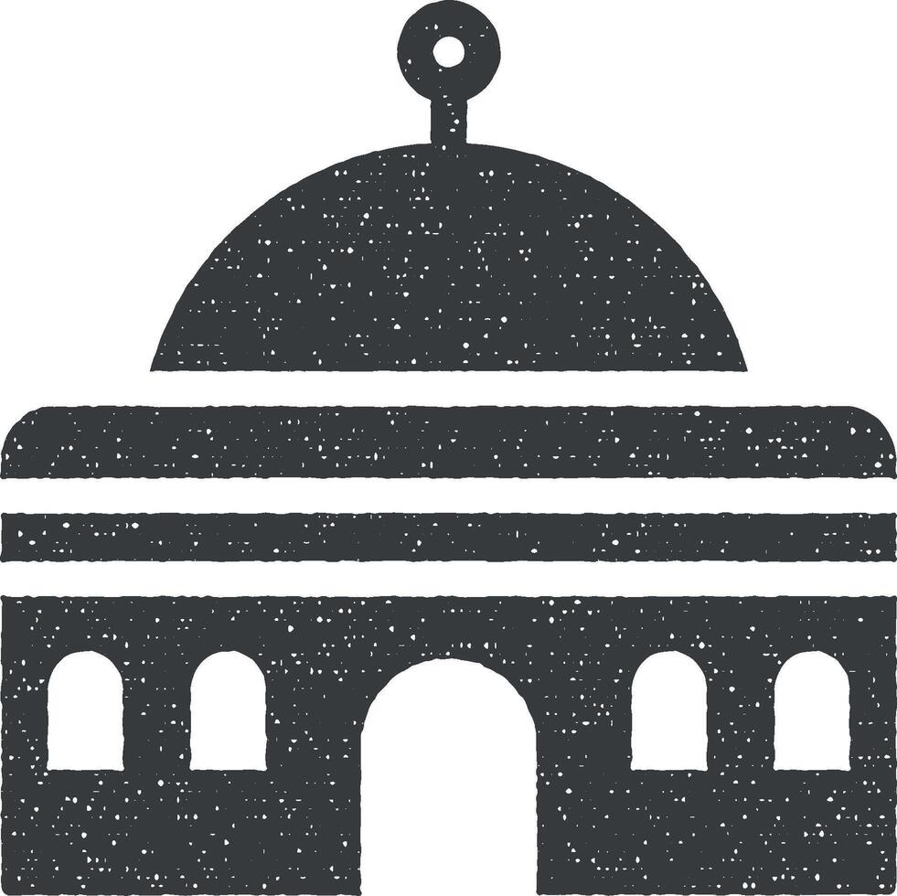 Mosque icon vector illustration in stamp style