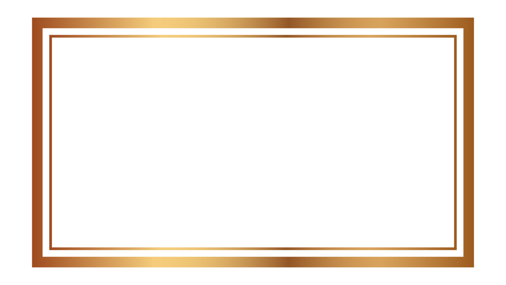 Rectangle golden frame border png