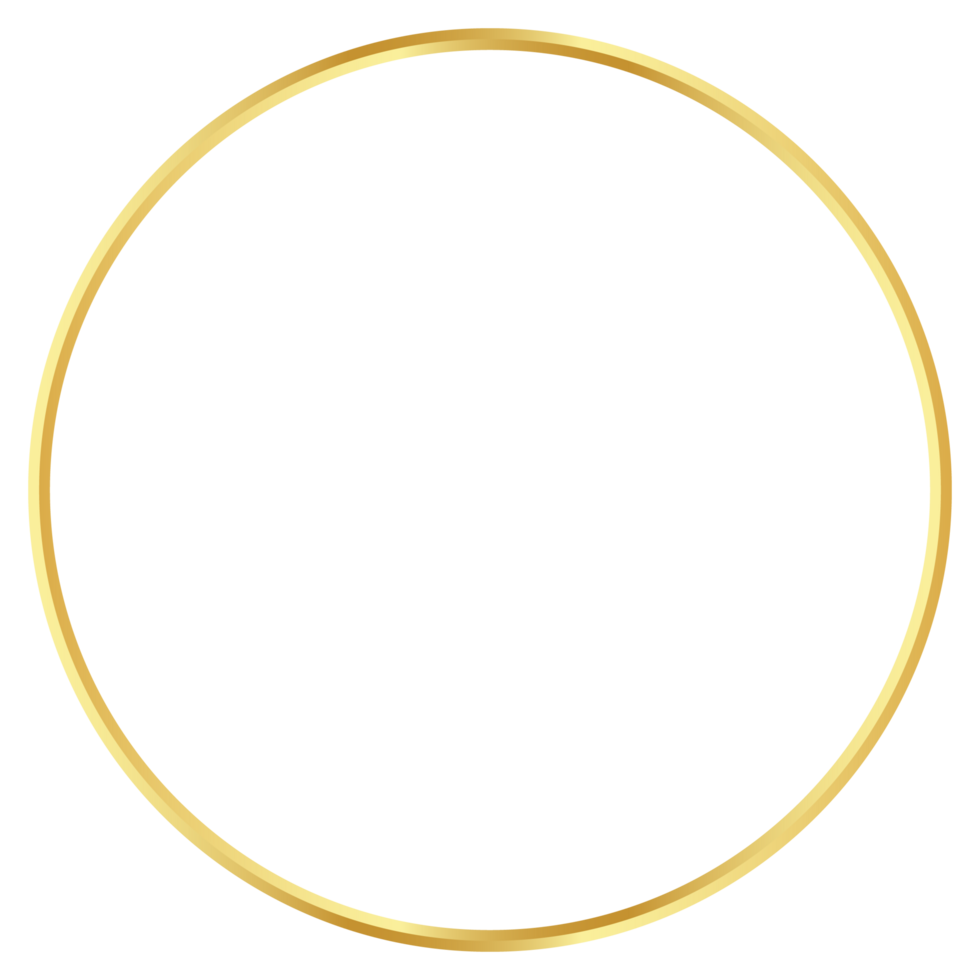Golden circle frame border clipart png