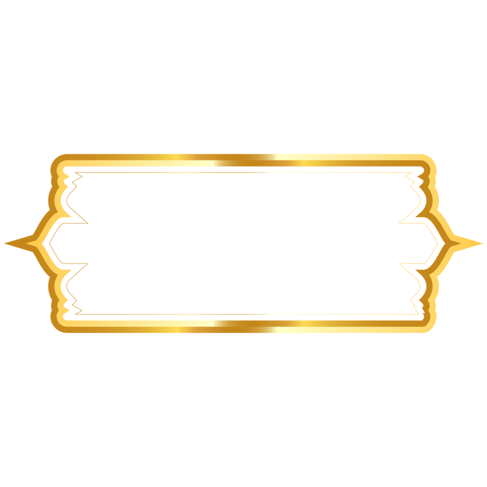 Golden islamic frame design concept clipart png