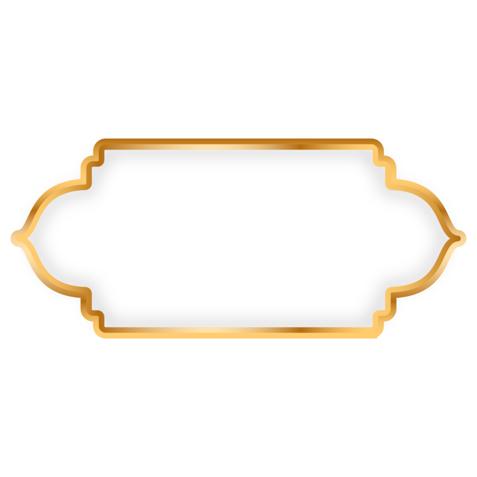 Golden islamic frame design concept clipart png