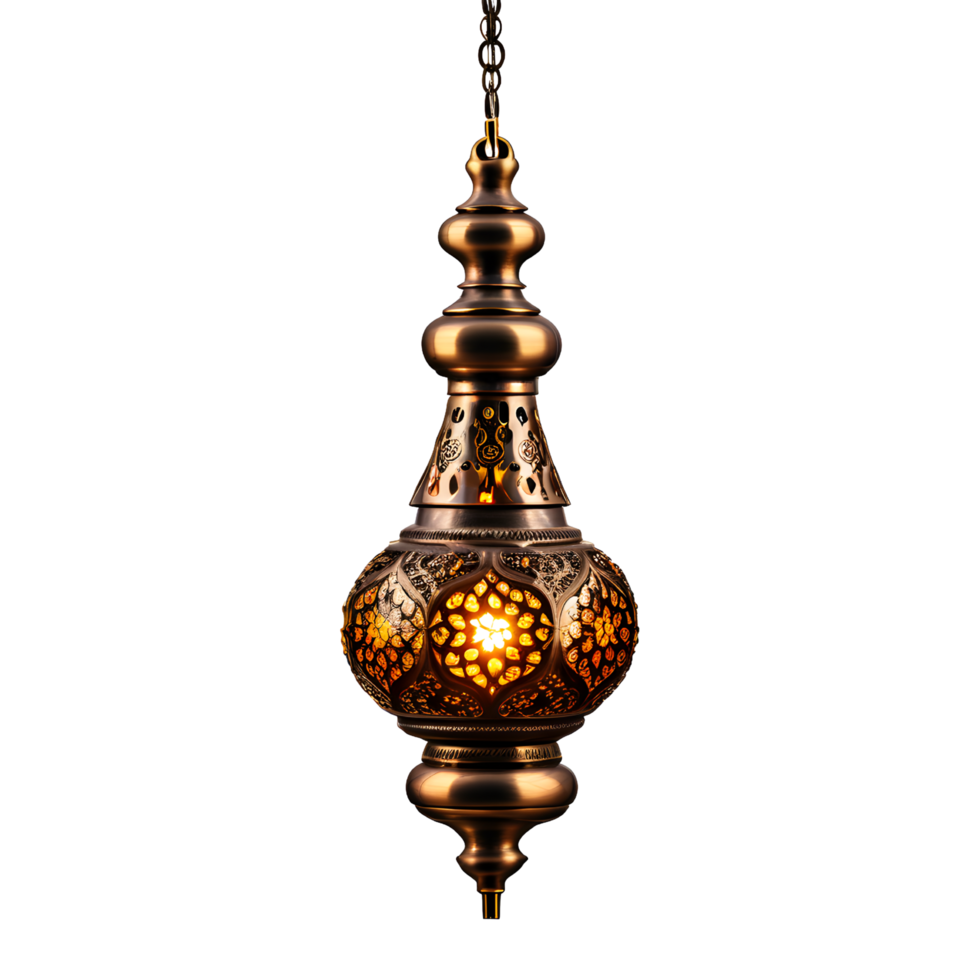 AI generated Hanging Arabic Lamp Isolated on Transparent Background png