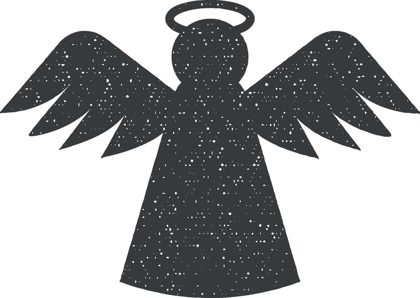 angel icon vector illustration in stamp style