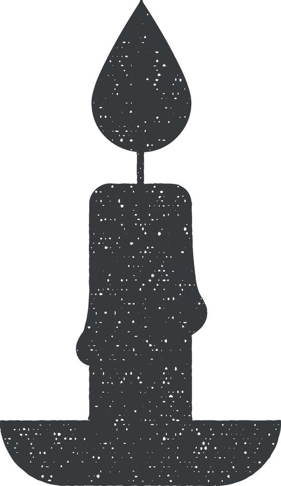 candle icon vector illustration in stamp style