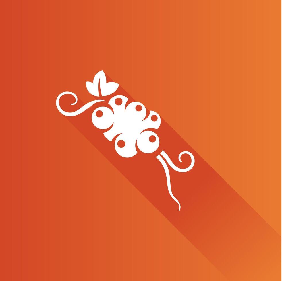 Grapefruit flat color icon long shadow vector illustration