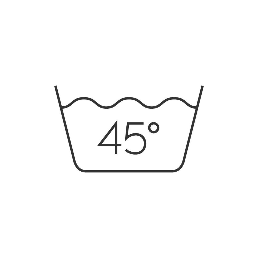 Washing temperature icon in thin outline style vector