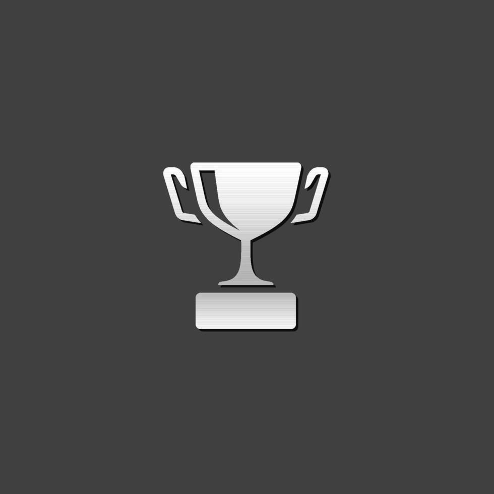 Baseball trophy icon in metallic grey color style.Sport champion winner vector