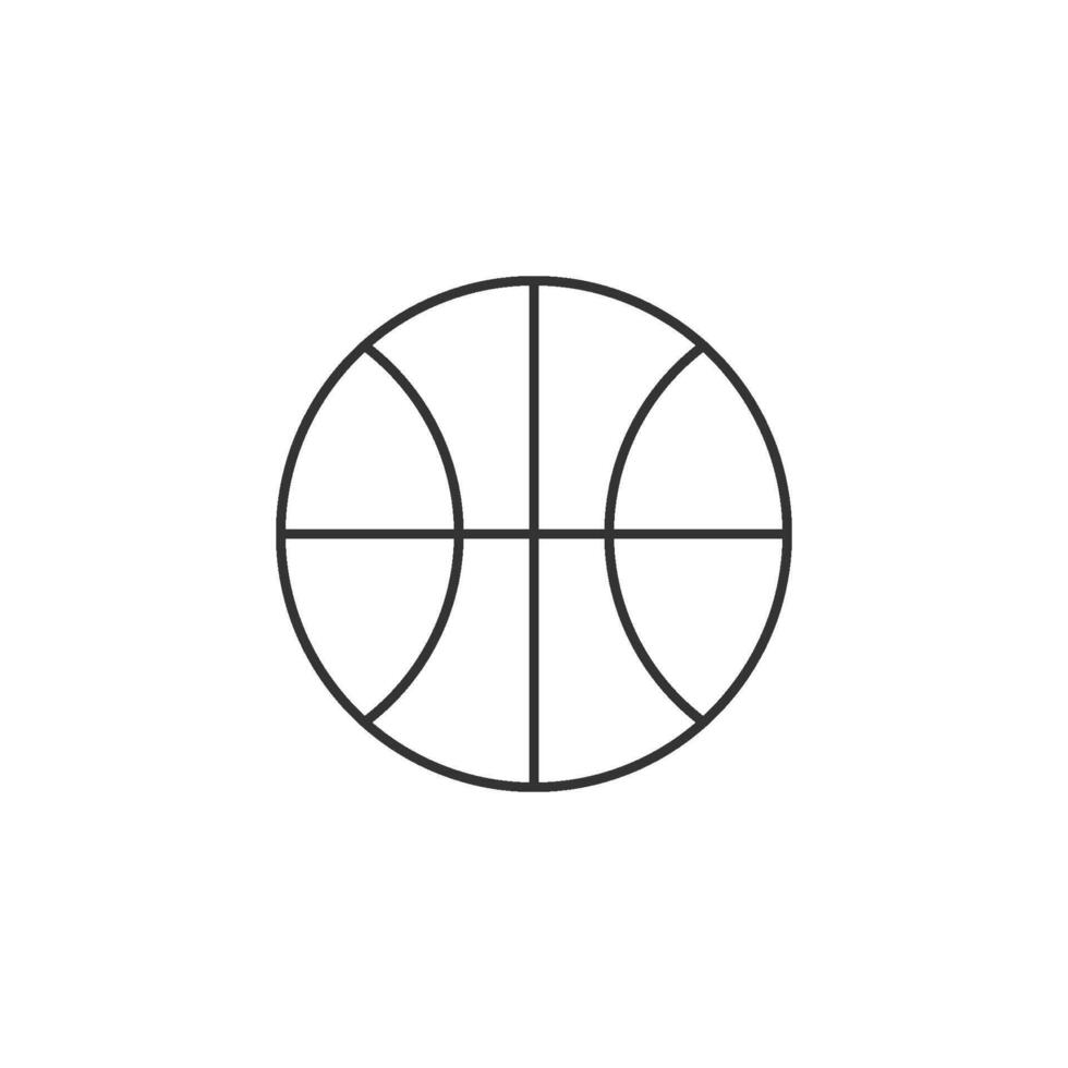 Basket ball icon in thin outline style vector