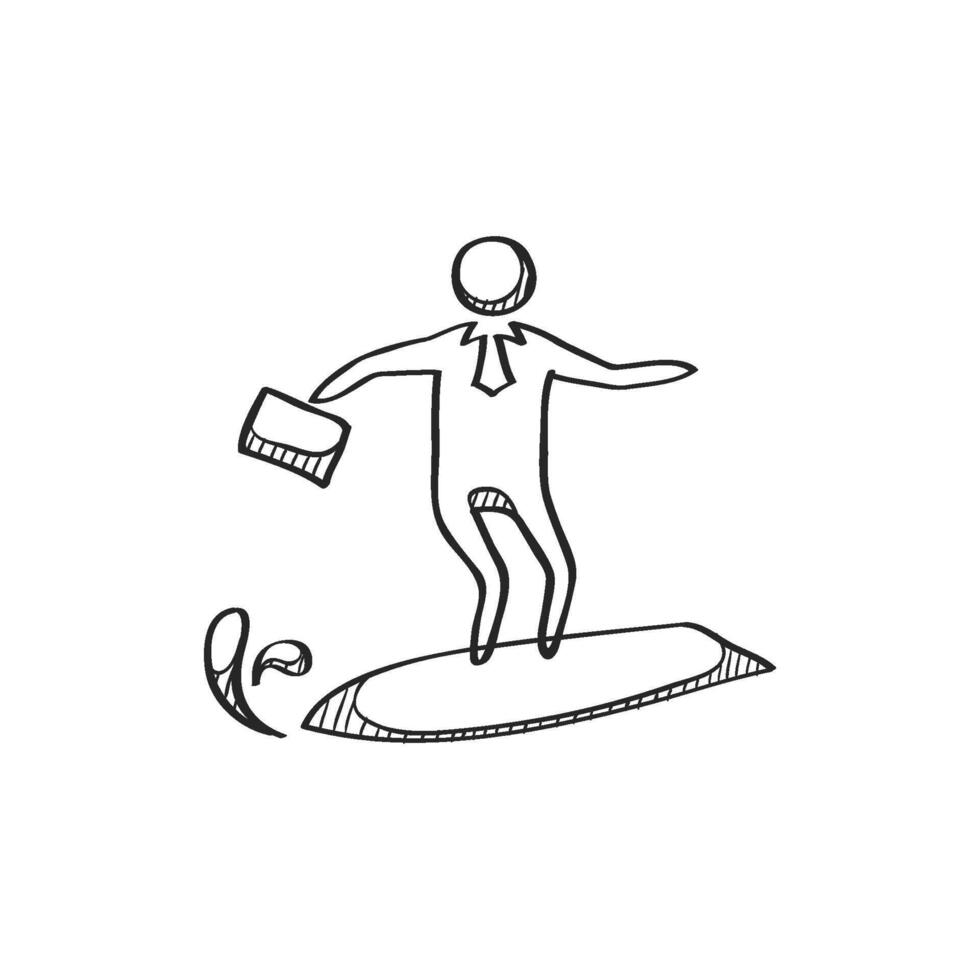 Hand drawn sketch icon businessman challenge vector