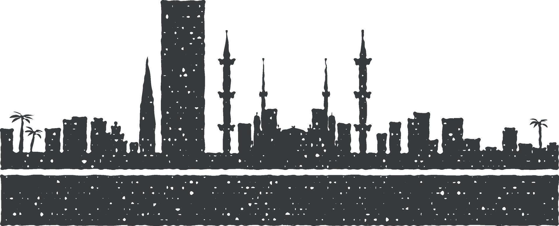 Riyadh detailed skyline icon vector illustration in stamp style