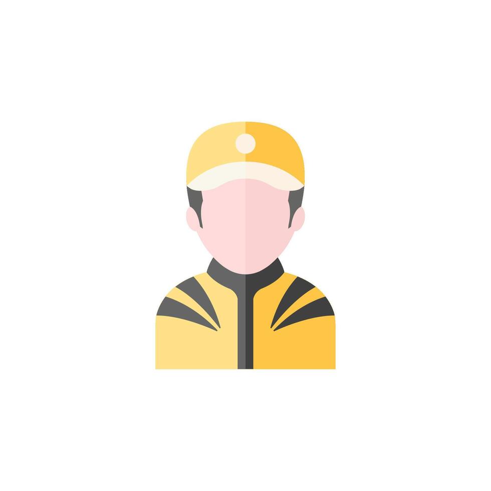 Racer avatar icon in flat color style. Sport transportation automotive car motorcycle vector