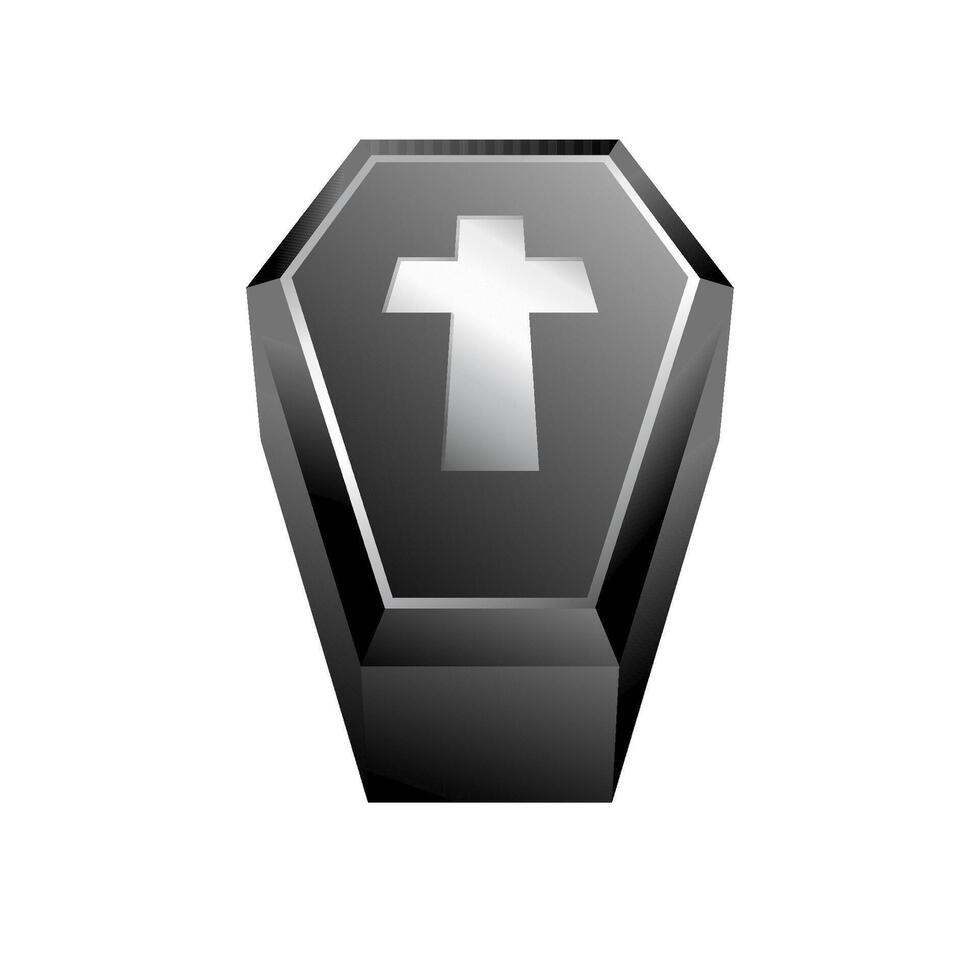 Coffin icon in color. Object Halloween decoration vector