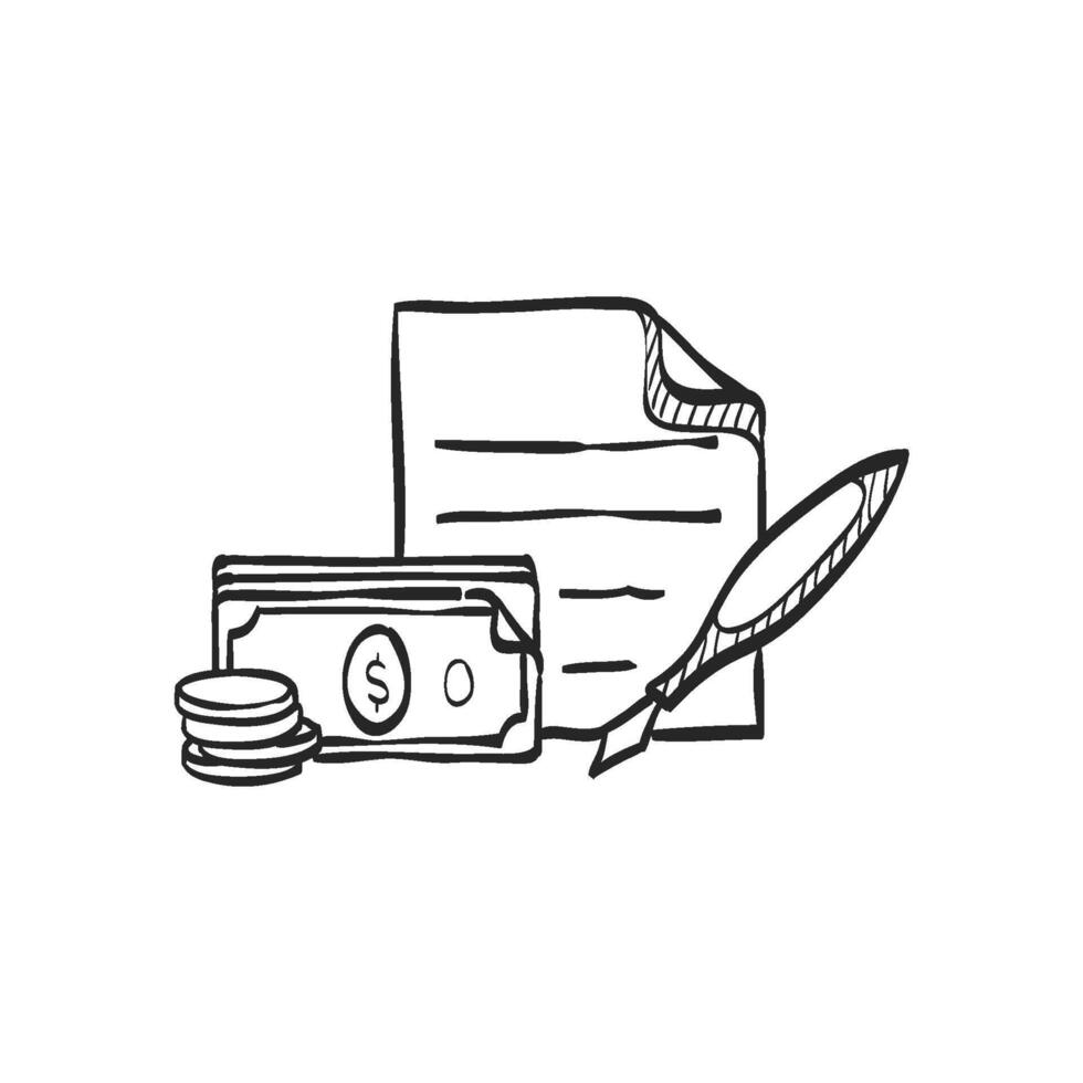 Hand drawn sketch icon letter quill pen vector
