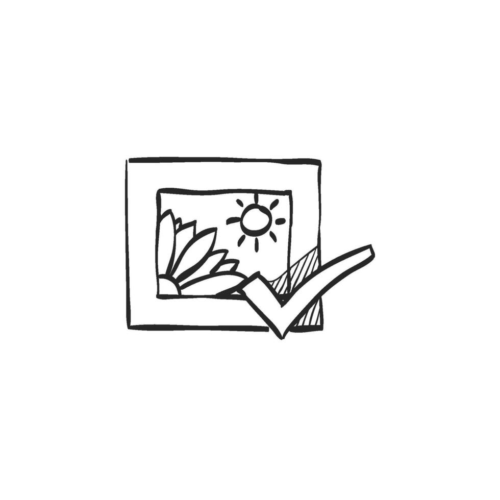 Hand drawn sketch icon printing approval vector