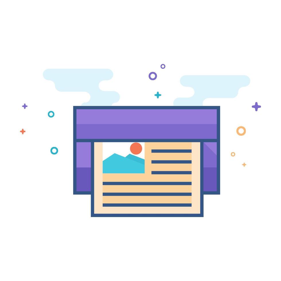 Offset printing icon flat color style vector illustration