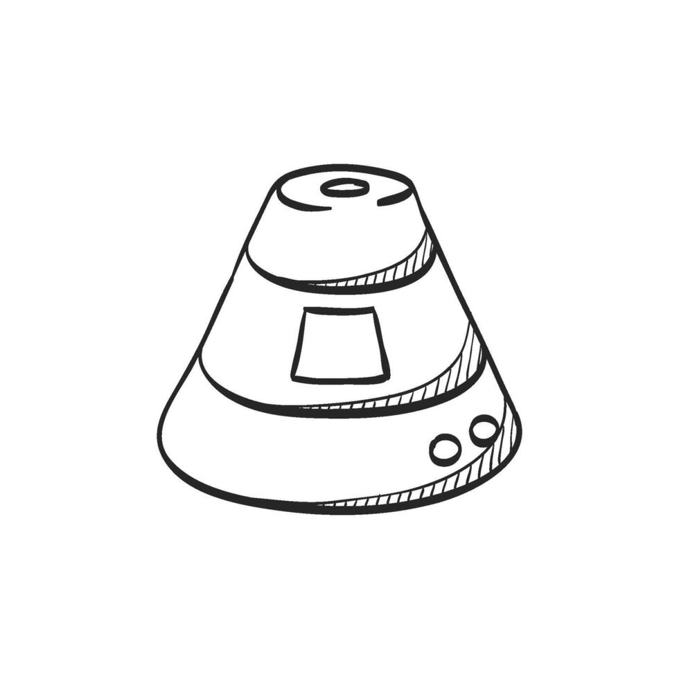 Hand drawn sketch icon space capsule vector