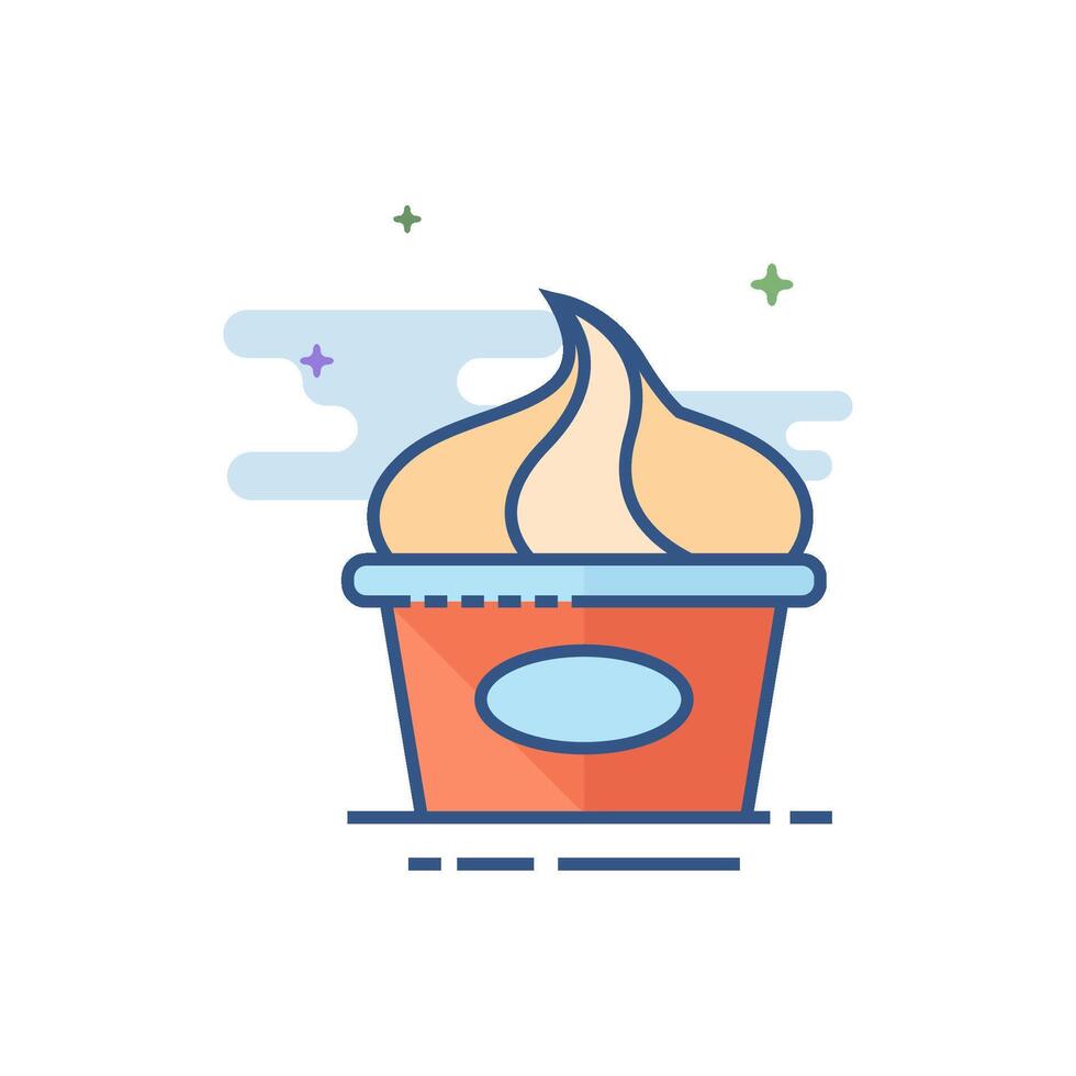 Ice cream icon flat color style vector illustration