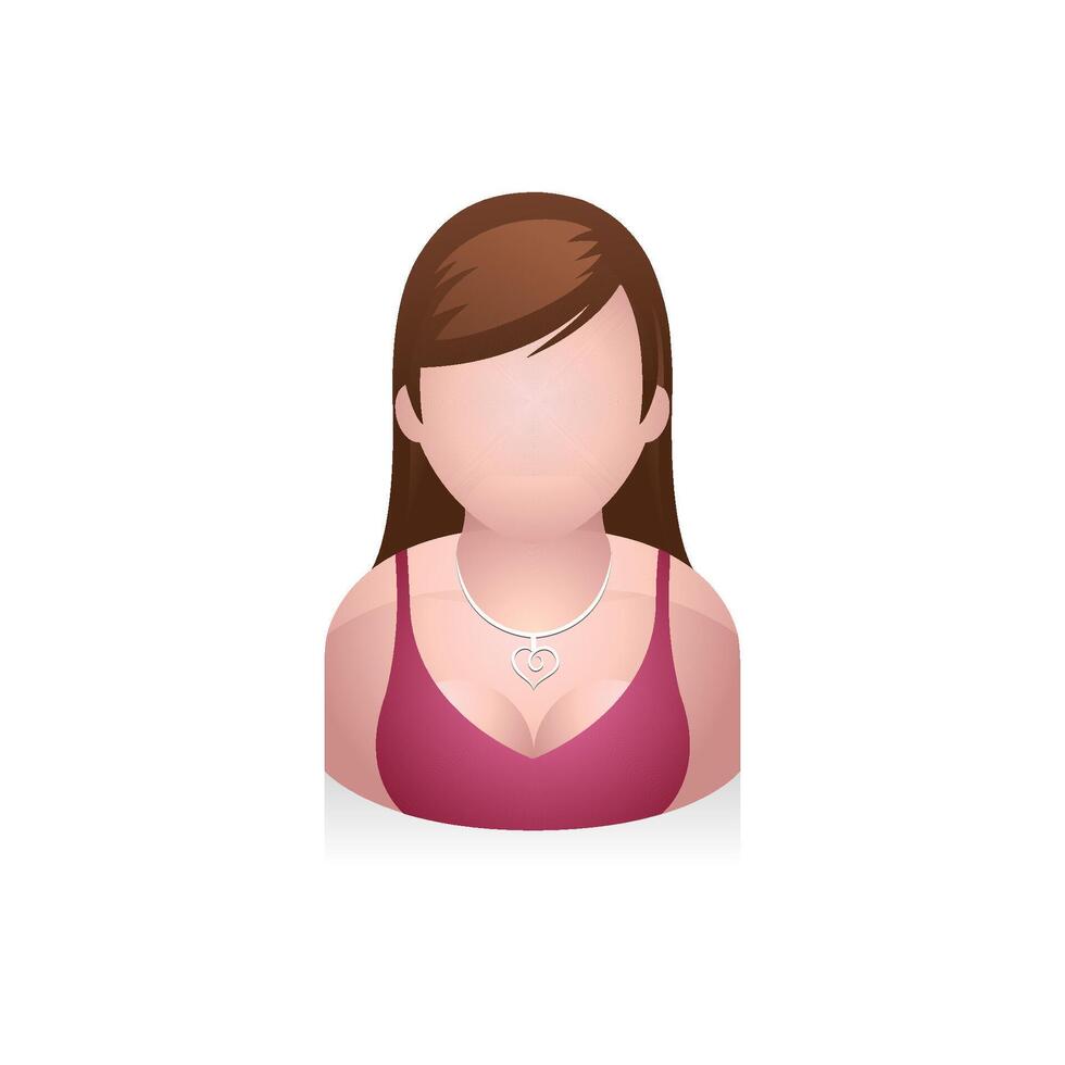 Girl avatar icon in colors. vector