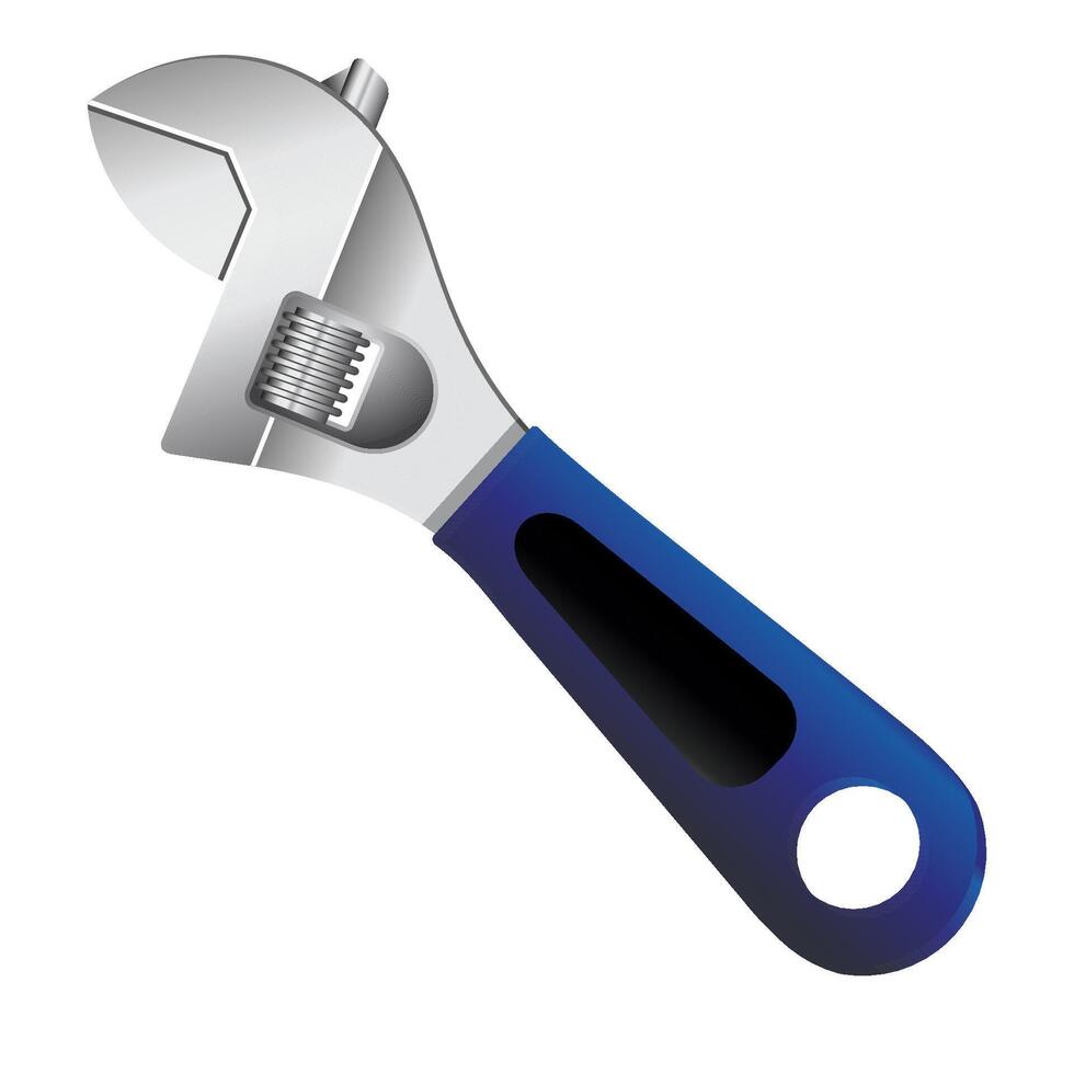 Adjustable wrench icon in color. vector