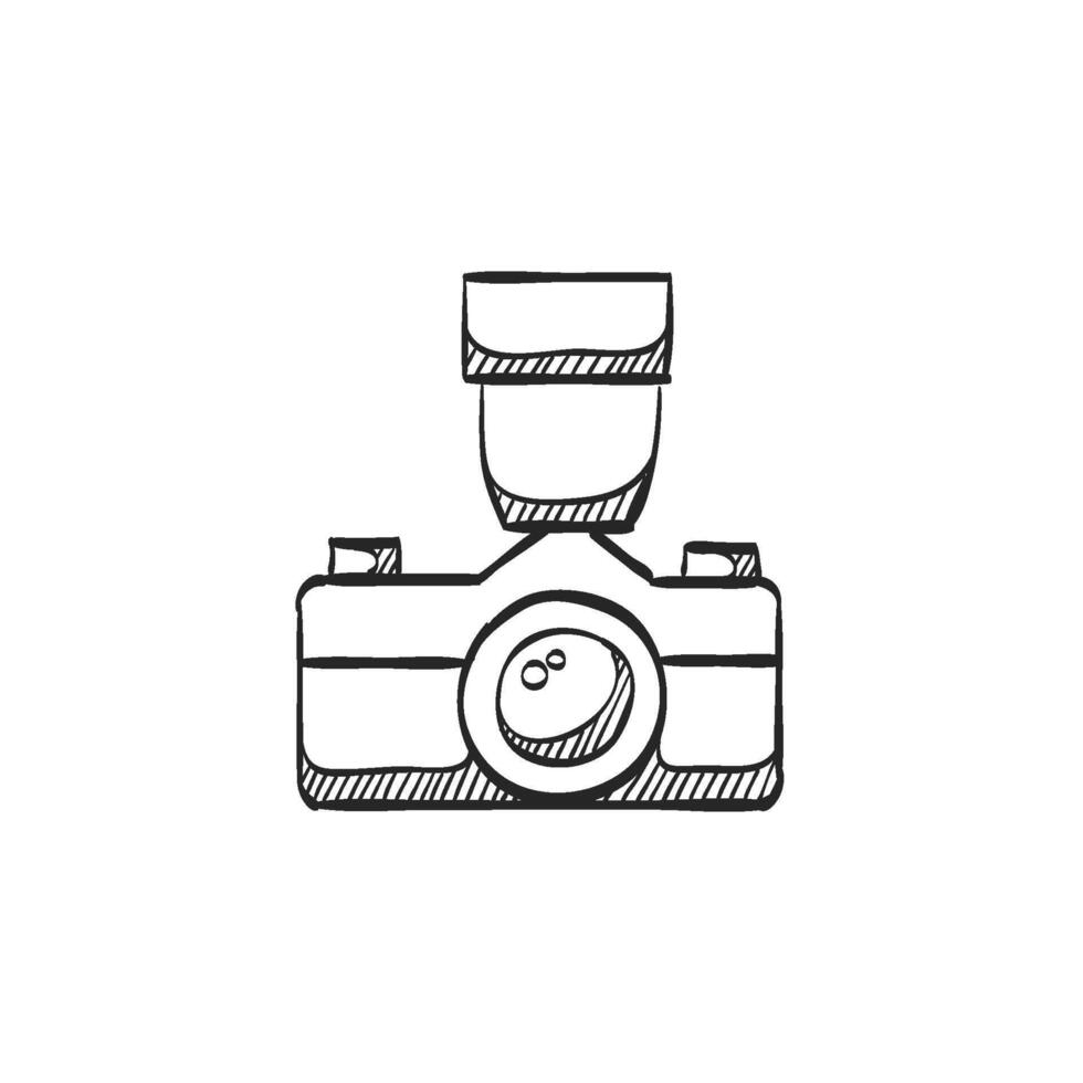 Hand drawn sketch icon camera vector