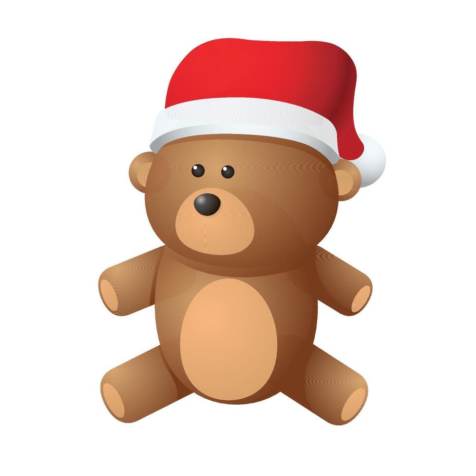 osito de peluche oso icono en color. Navidad celebracion regalo vector