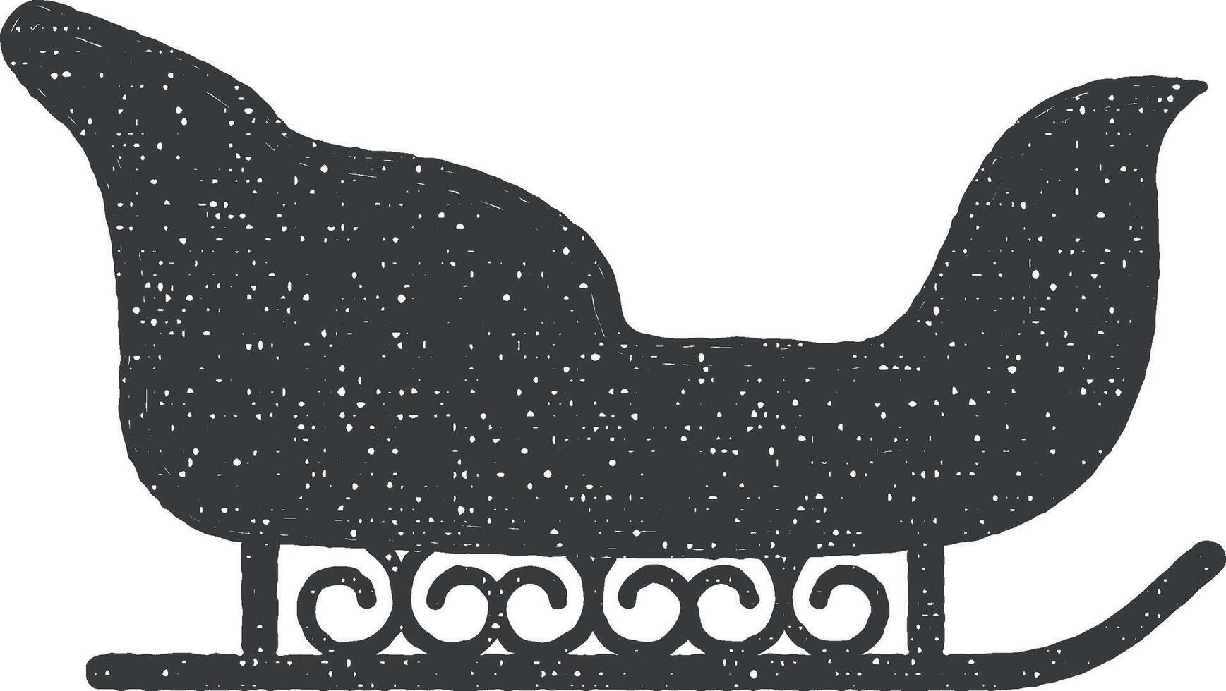 sledge icon vector illustration in stamp style