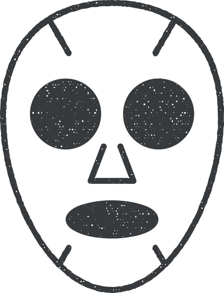 mask for the face outline icon vector illustration in stamp style