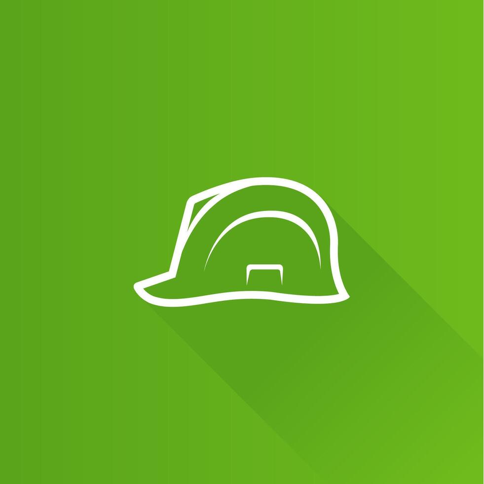 Hard hat flat color icon long shadow vector illustration