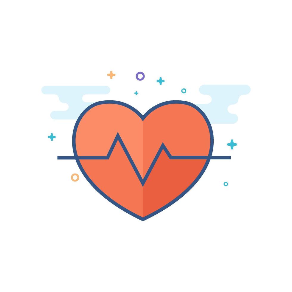 corazón Velocidad icono plano color estilo vector ilustración