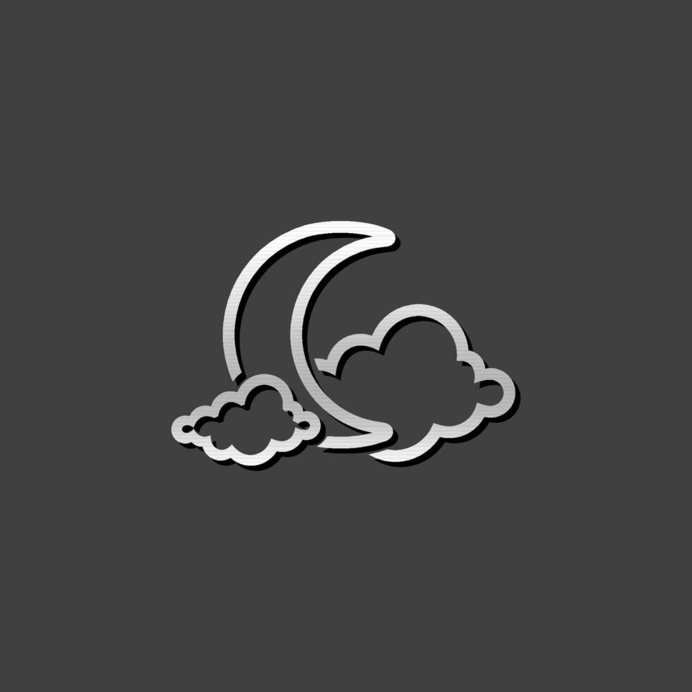 Weather overcast cloudy icon in metallic grey color style. forecast night cloudy cold vector