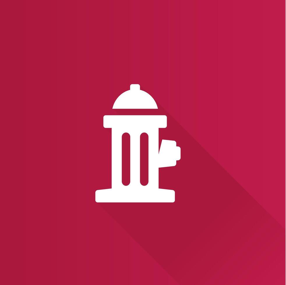 Hydrant flat color icon long shadow vector illustration