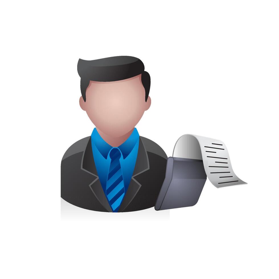 Businessman avatar icon in colors. vector