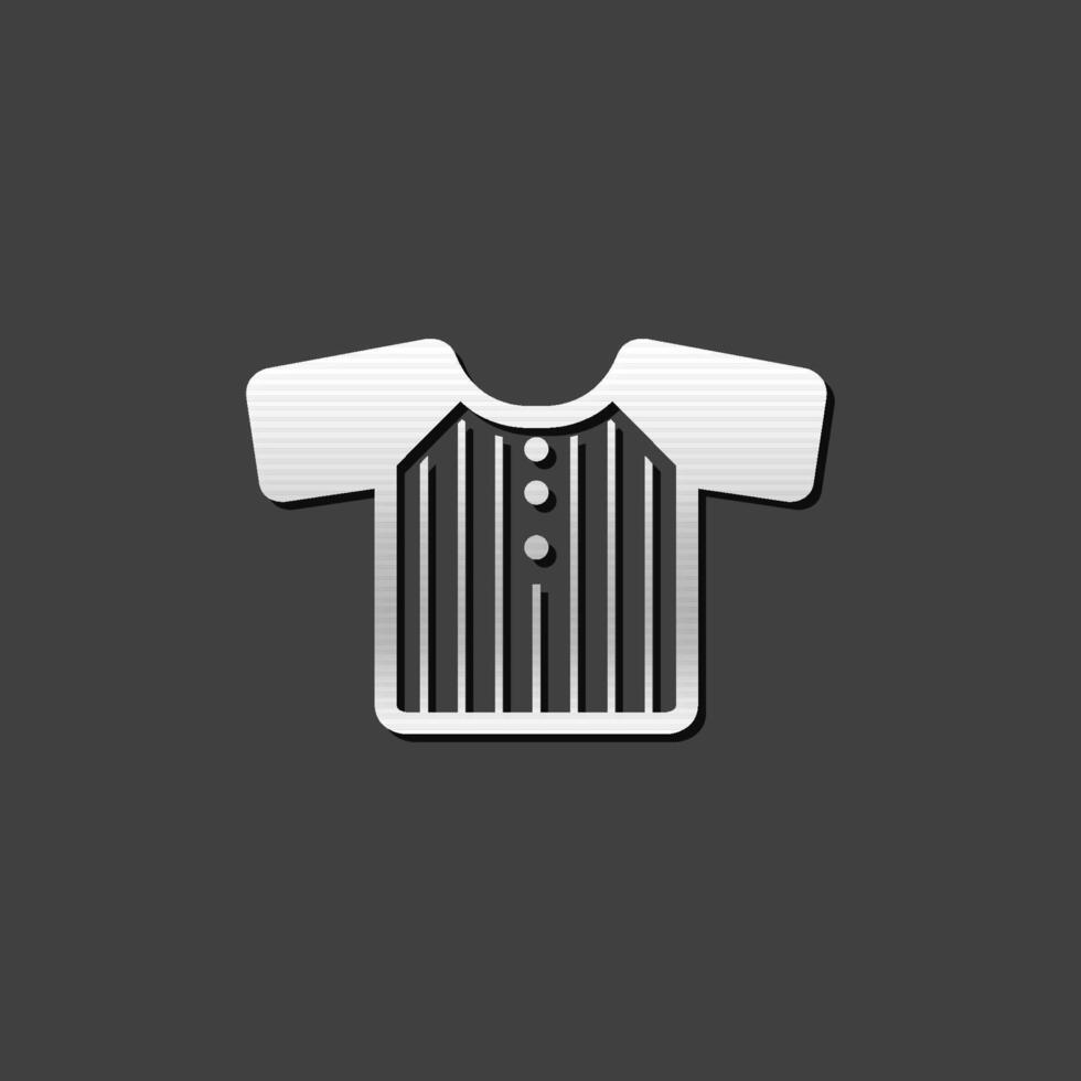 Baseball jersey icon in metallic grey color style.Sport uniform team vector