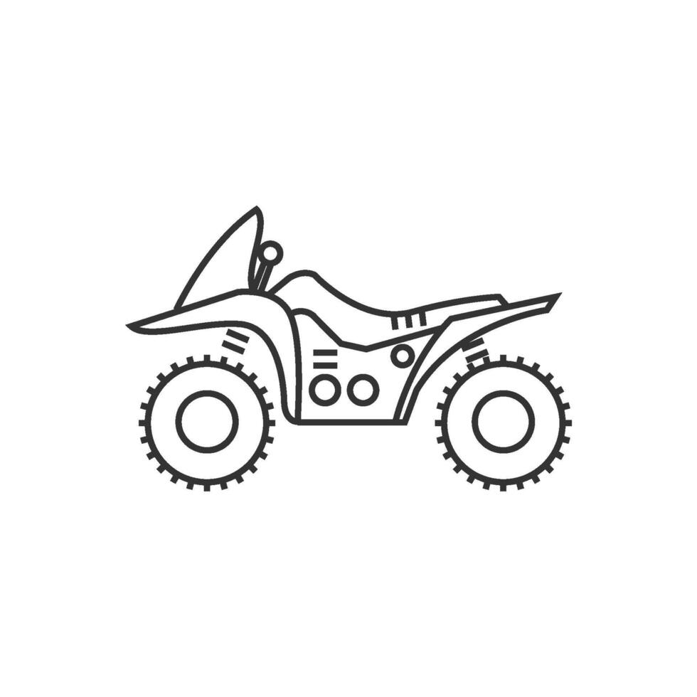 All terrain vehicle icon in thin outline style vector