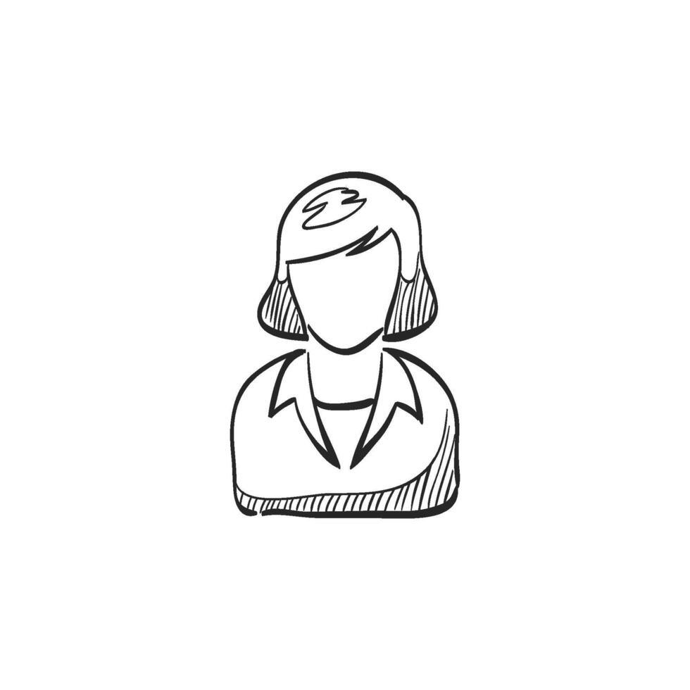 Hand drawn sketch icon female receptionist vector