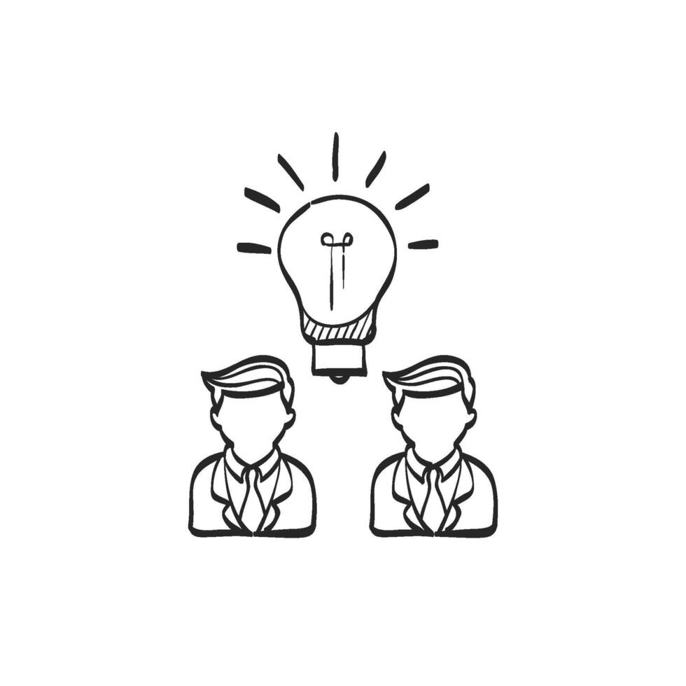 Hand drawn sketch icon teamwork vector