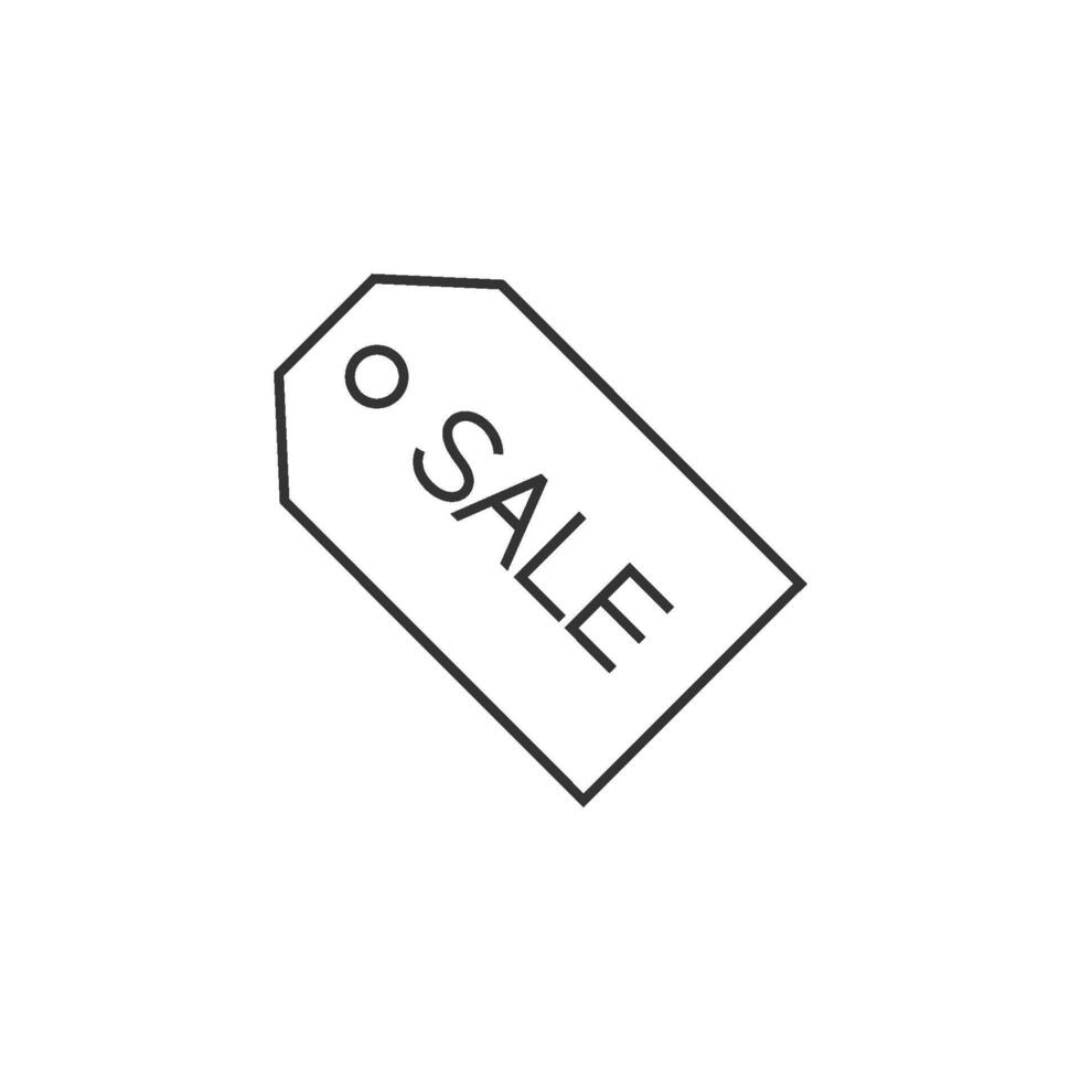 Sale tag icon in thin outline style vector