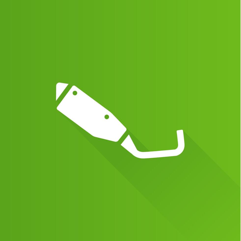 Motorcycle exhaust flat color icon long shadow vector illustration