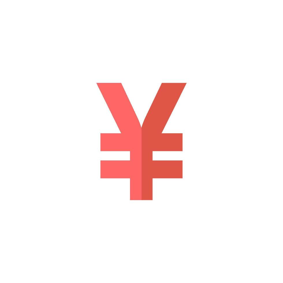 Japón yen símbolo icono en plano color estilo. vector