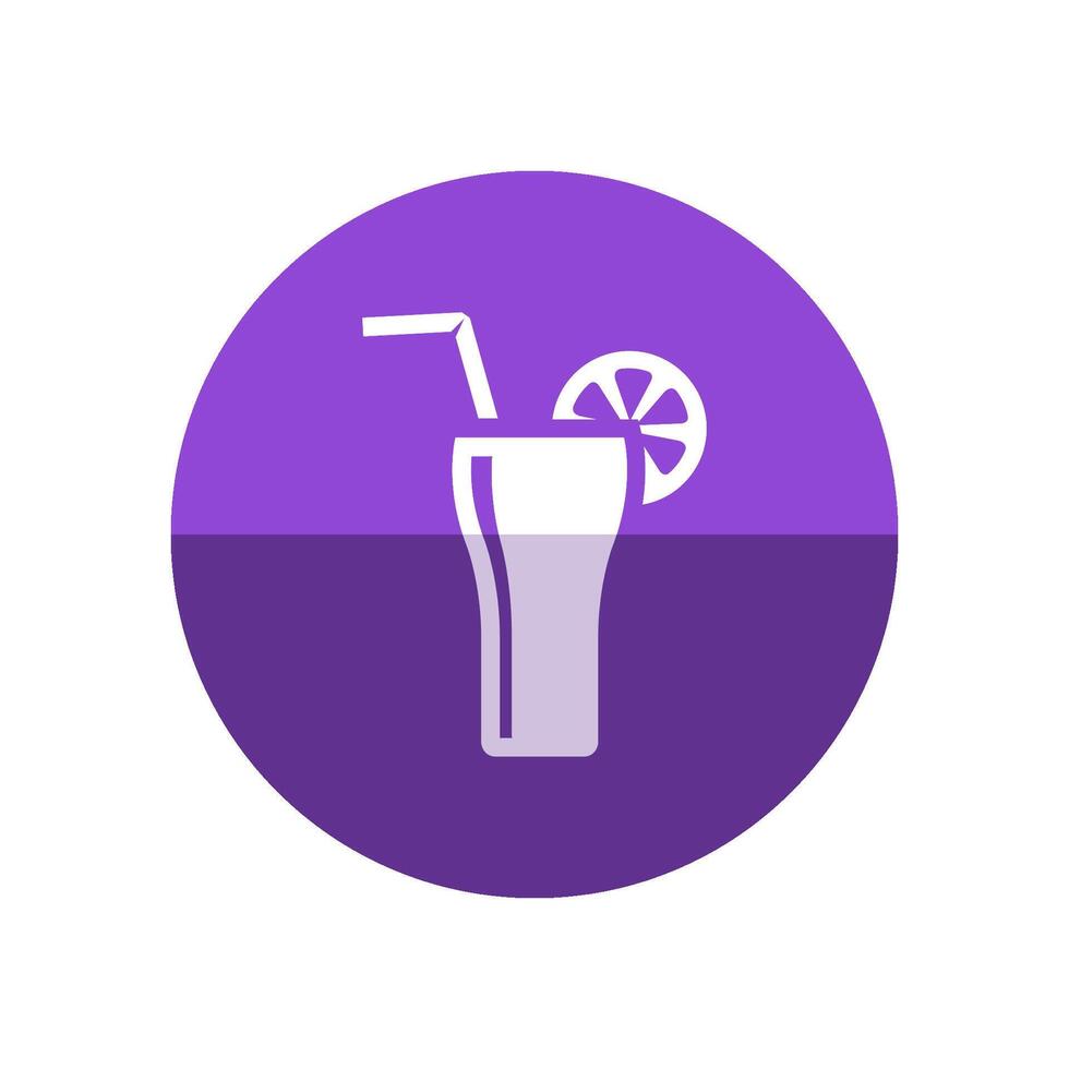 Cocktail drink icon in flat color circle style. Margarita gin alcohol. vector