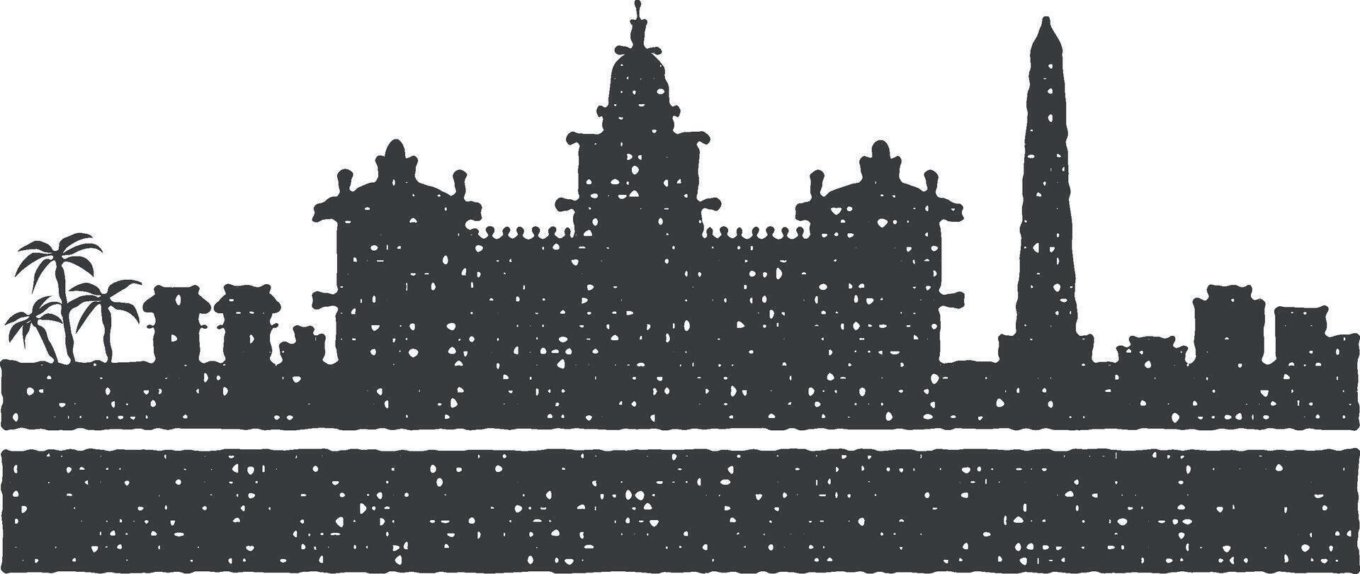 Buenos Aires detailed skyline icon vector illustration in stamp style