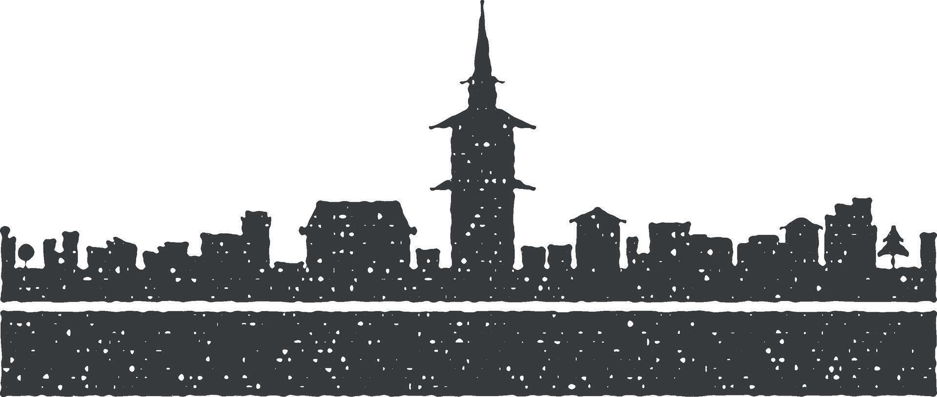 Bern detailed skyline icon vector illustration in stamp style