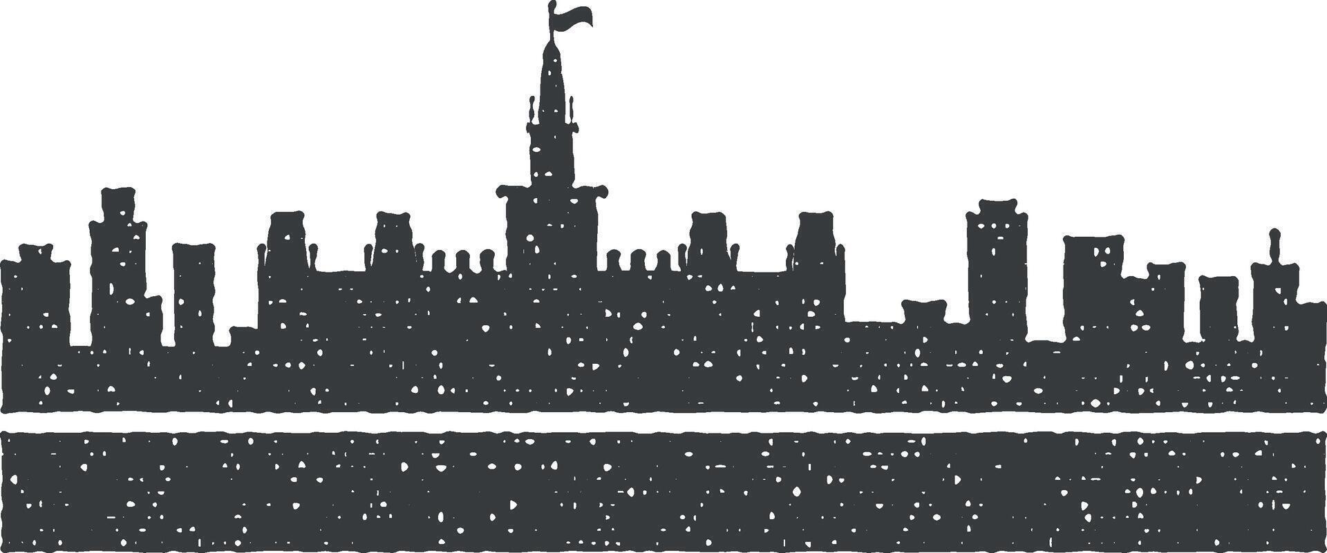 Ottawa detallado horizonte icono vector ilustración en sello estilo