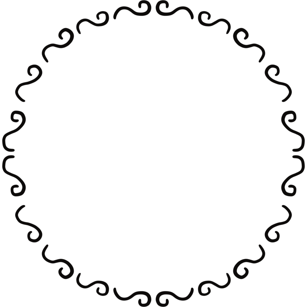 black circle frame. Wreath ring border. Isolated with transparent background png