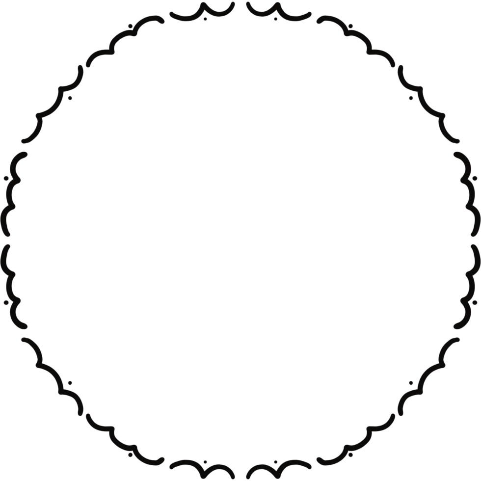 black circle frame. Wreath ring border. Isolated with transparent background png