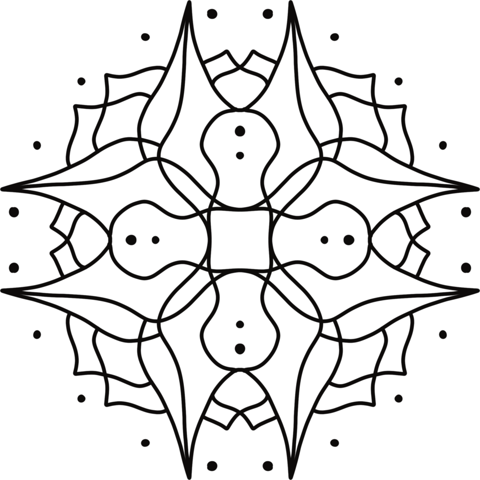 hand drawing mandala for Coloring. Circular mandala pattern on transparent background png