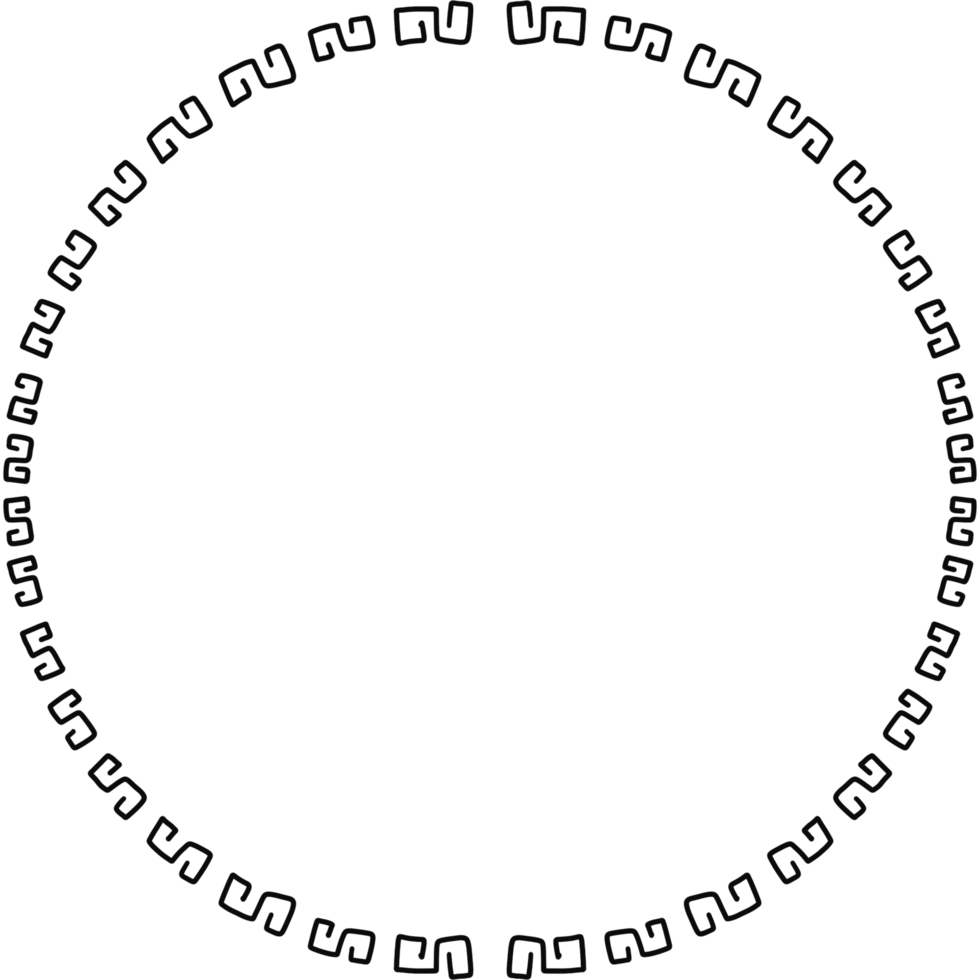 black color chinese frame. Wreath ring border. Isolated with transparent background png